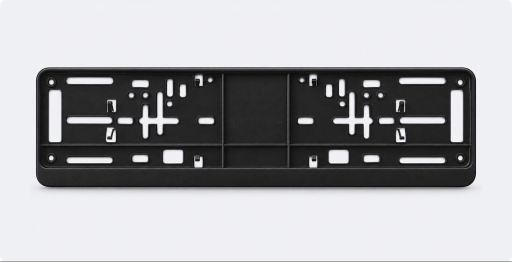 Porte-plaque noir pour plaque une ligne 520 × 110 mm